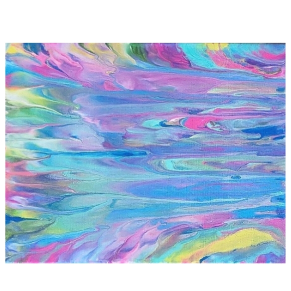 Hand Crafted Abstract Design 11x14 Inches Canvas Painting - Picture 3 of 4